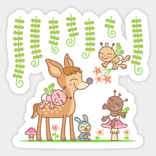 Little Deer and Friends Sticker